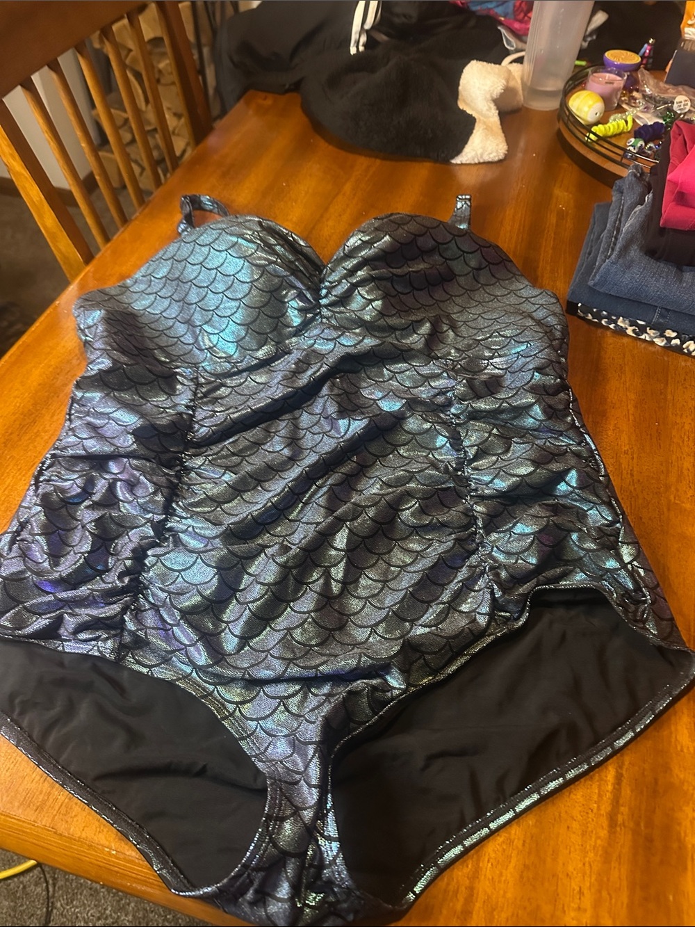 torrid Iridescent Mermaid Scale One-Piece Swimsuit - Blue/Purple